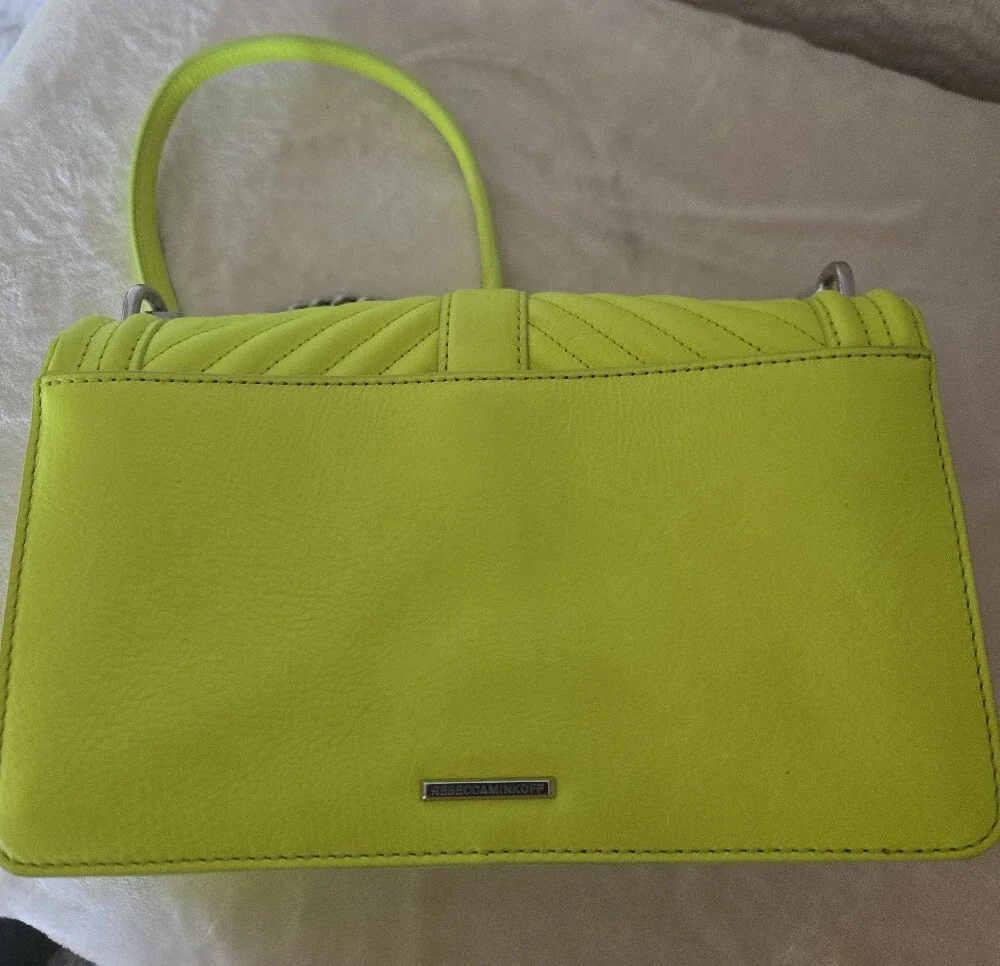 Rebecca Minkoff Neon Yellow Quilted Crossbody Shoulder Bag